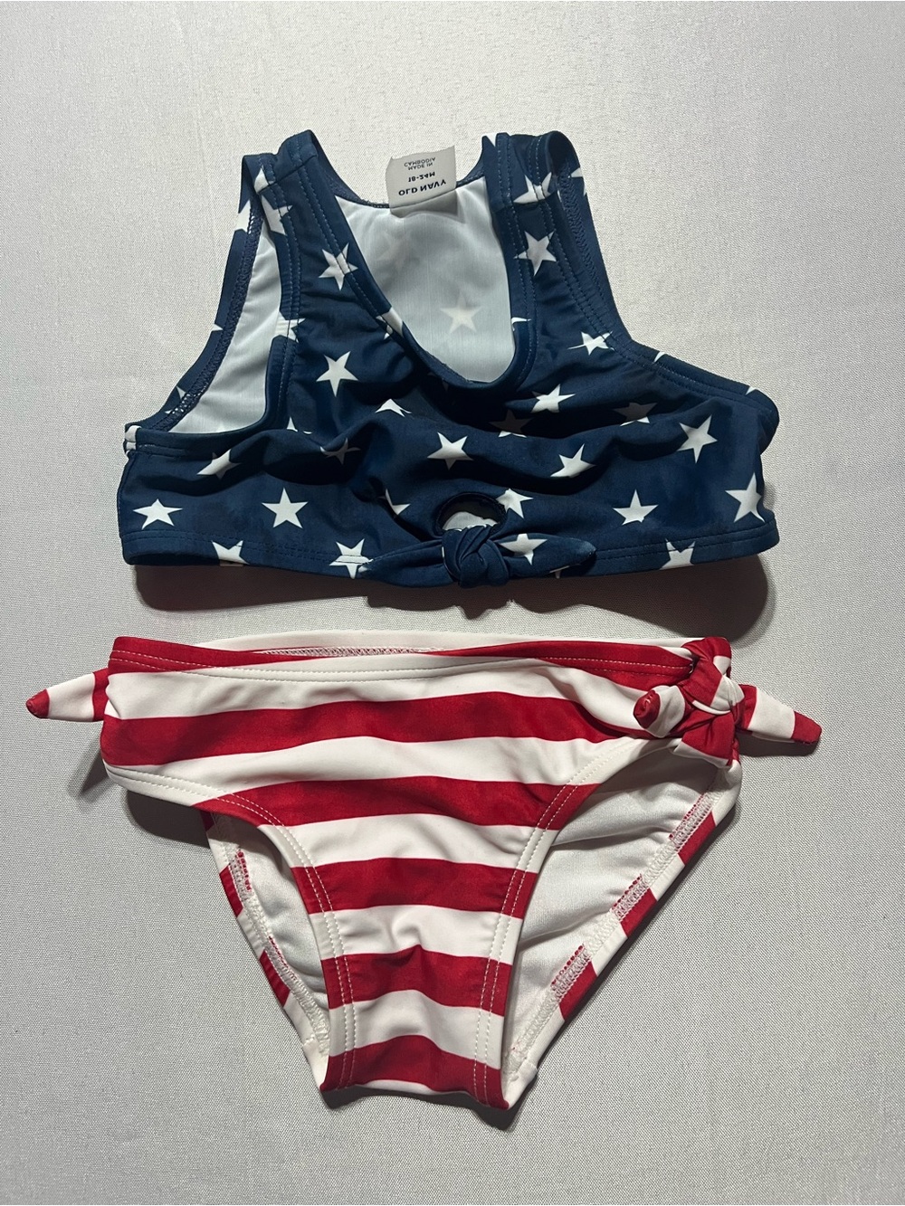 Old Navy Baby Girl 18-24M Two-Piece Star & Stripe Swim Set - Navy and Red